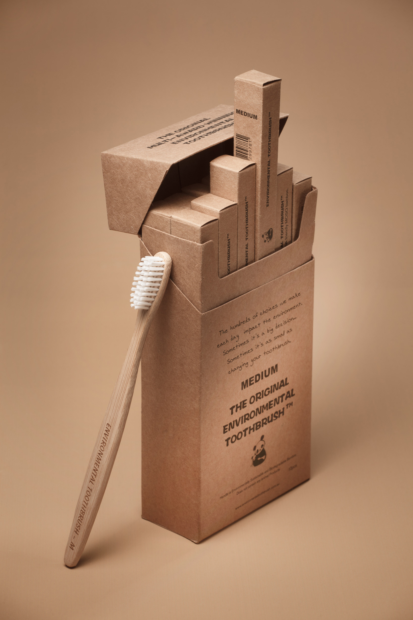 green packaging toothbrush product photography